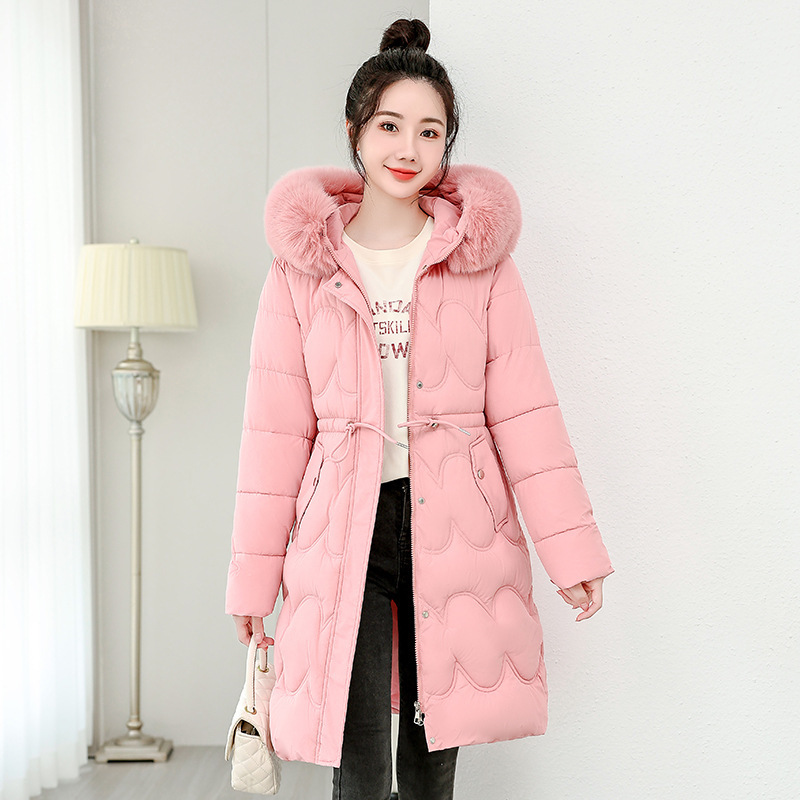 Women's Waist Slimming Fur Collar Cotton Coat - Image 6