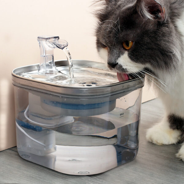 Pet Cat Dog Stainless Steel Automatic Circulation Water Dispenser (Intelligent Fountain) – with US/UK electrical outlet options. - Image 6