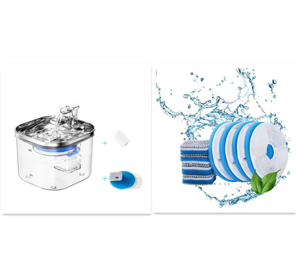 Pet Cat Dog Stainless Steel Automatic Circulation Water Dispenser (Intelligent Fountain) – with US/UK electrical outlet options. - Image 3