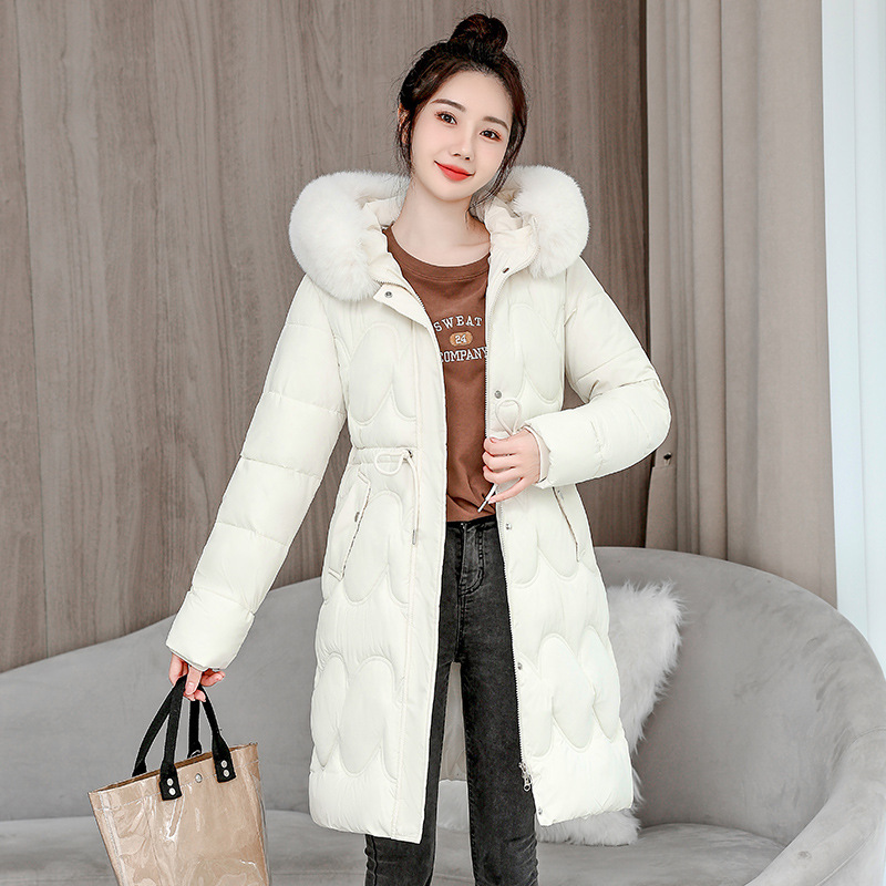 Women's Waist Slimming Fur Collar Cotton Coat - Image 4