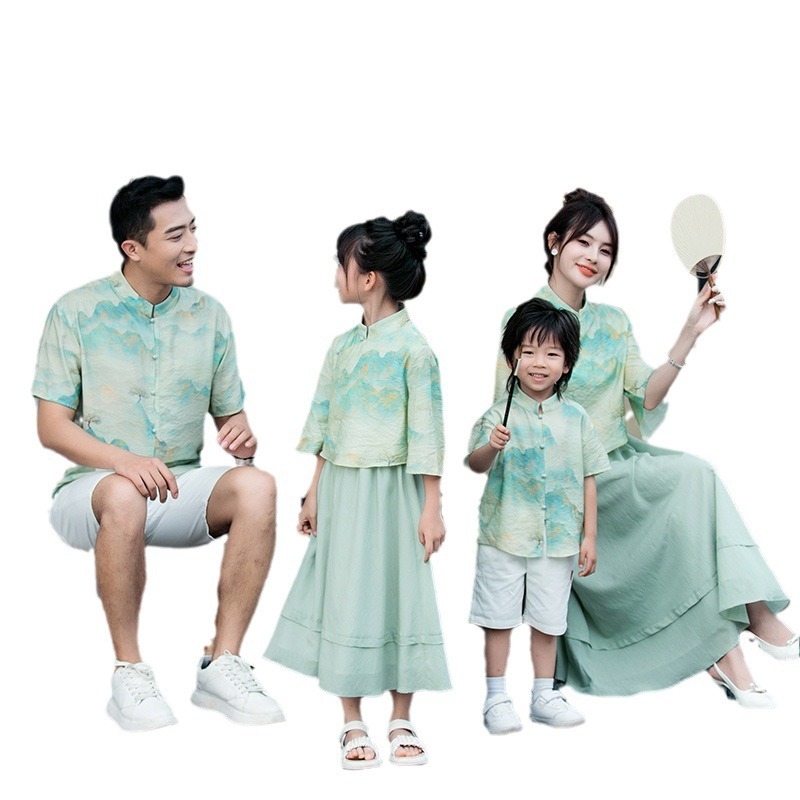 Parent-child Leisure Chinese Style Cheongsam Suit - Image 6