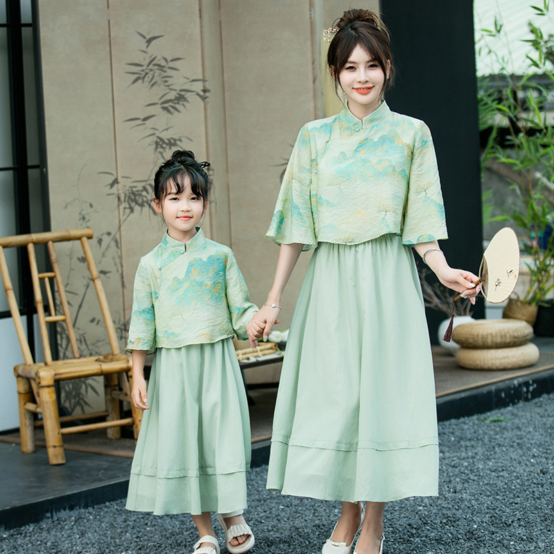 Parent-child Leisure Chinese Style Cheongsam Suit - Image 3