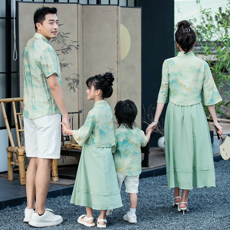 Parent-child Leisure Chinese Style Cheongsam Suit - Image 8