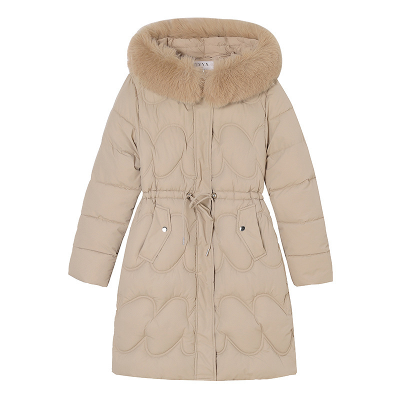Women's Waist Slimming Fur Collar Cotton Coat - Image 3