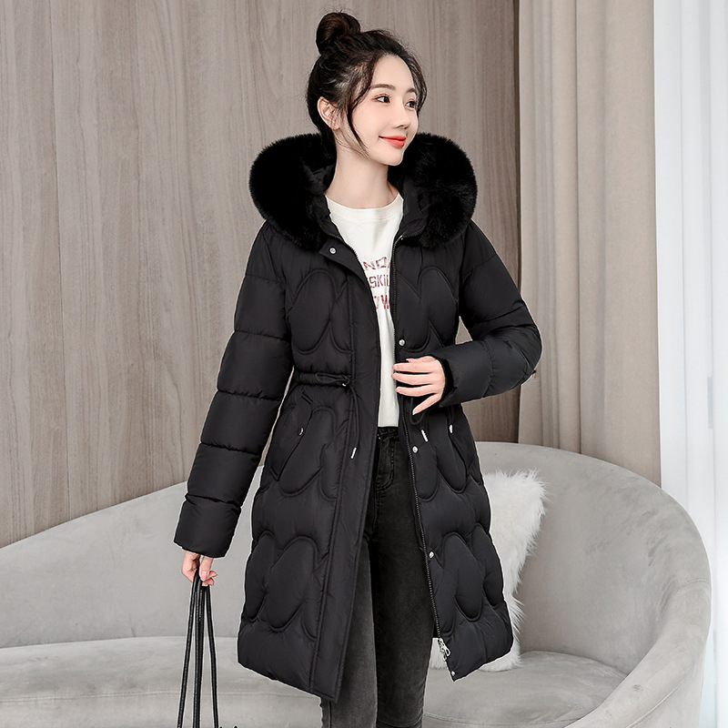 Women's Waist Slimming Fur Collar Cotton Coat - Image 2