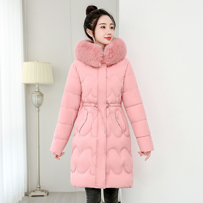 Women's Waist Slimming Fur Collar Cotton Coat - Image 10