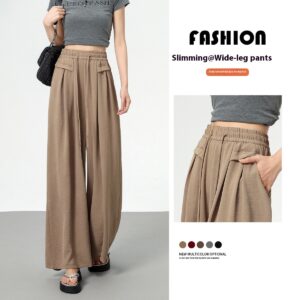 Texture Ice Silk Wide-leg Pants