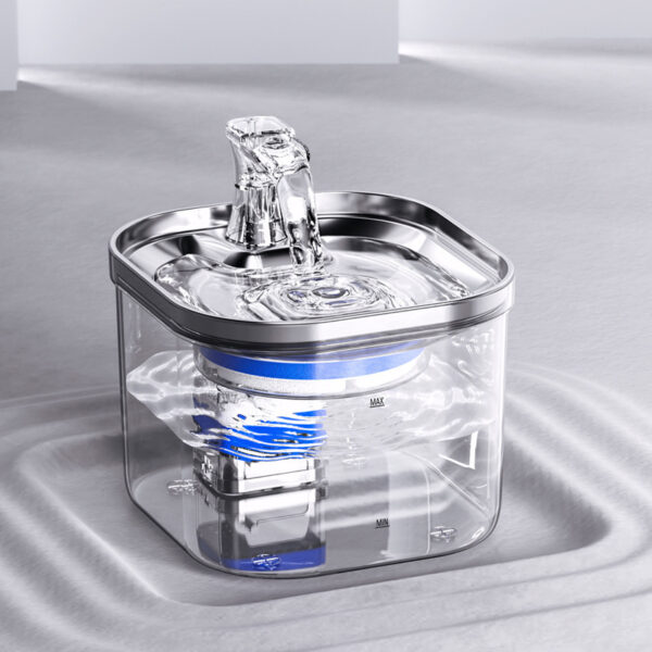 Pet Cat Dog Stainless Steel Automatic Circulation Water Dispenser (Intelligent Fountain) – with US/UK electrical outlet options. - Image 2