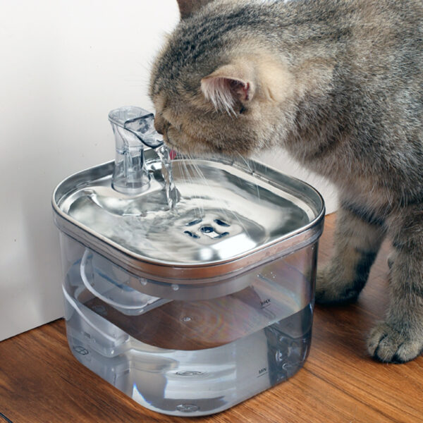 Pet Cat Dog Stainless Steel Automatic Circulation Water Dispenser (Intelligent Fountain) – with US/UK electrical outlet options. - Image 4