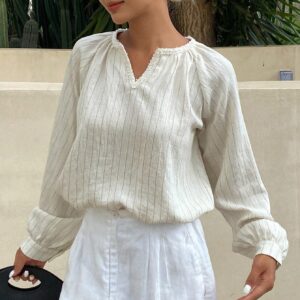 Kong Collar Lantern Sleeve Loose Top